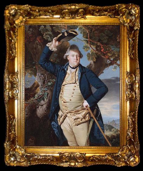 framed  Johann Zoffany George Nassau Clavering, 3rd Earl of Cowper (1738-1789), Florence beyond, ta009-2